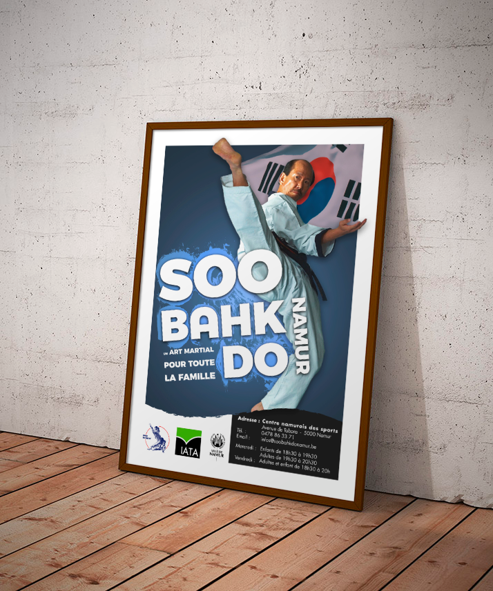 Affiche pour le club de Soo Bahk Do Namur